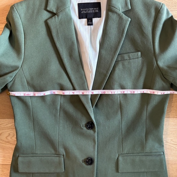 Banana Republic Long and Lean Blazer Size 2 Green - Picture 5 of 7